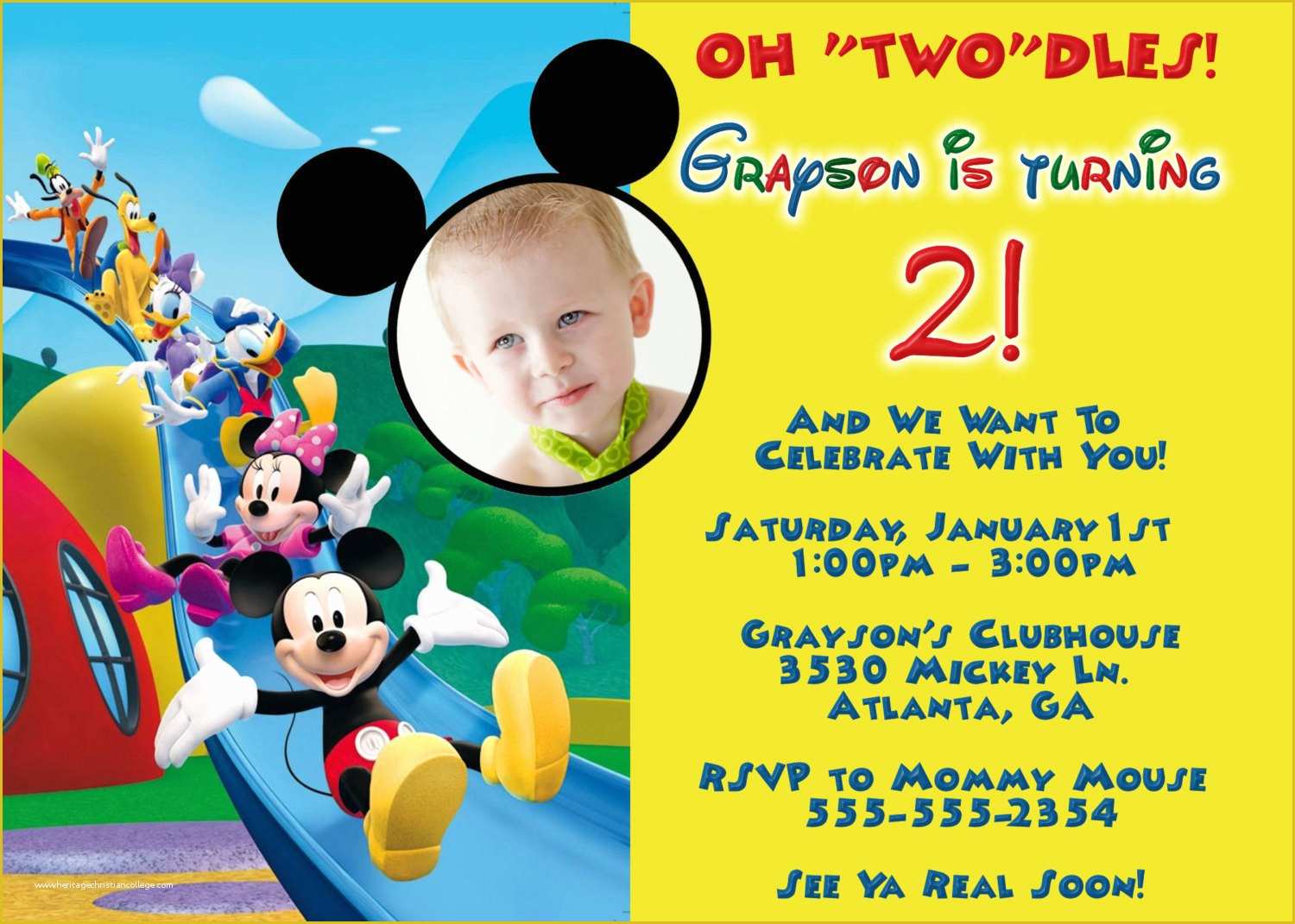 Mickey Mouse Invitation Template Free Download Of Mickey Mouse Clubhouse Digital Invitation by Preciouspixel