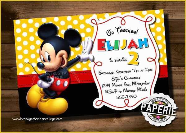Mickey Mouse Invitation Template Free Download Of Mickey Mouse Invitation Template – 23 Free Psd Vector