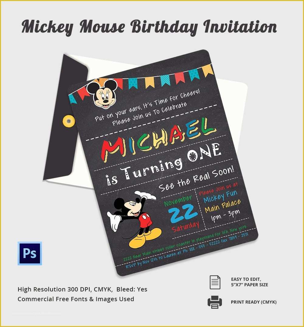 Mickey Mouse Invitation Template Free Download Of Mickey Mouse Invitation Template – 23 Free Psd Vector