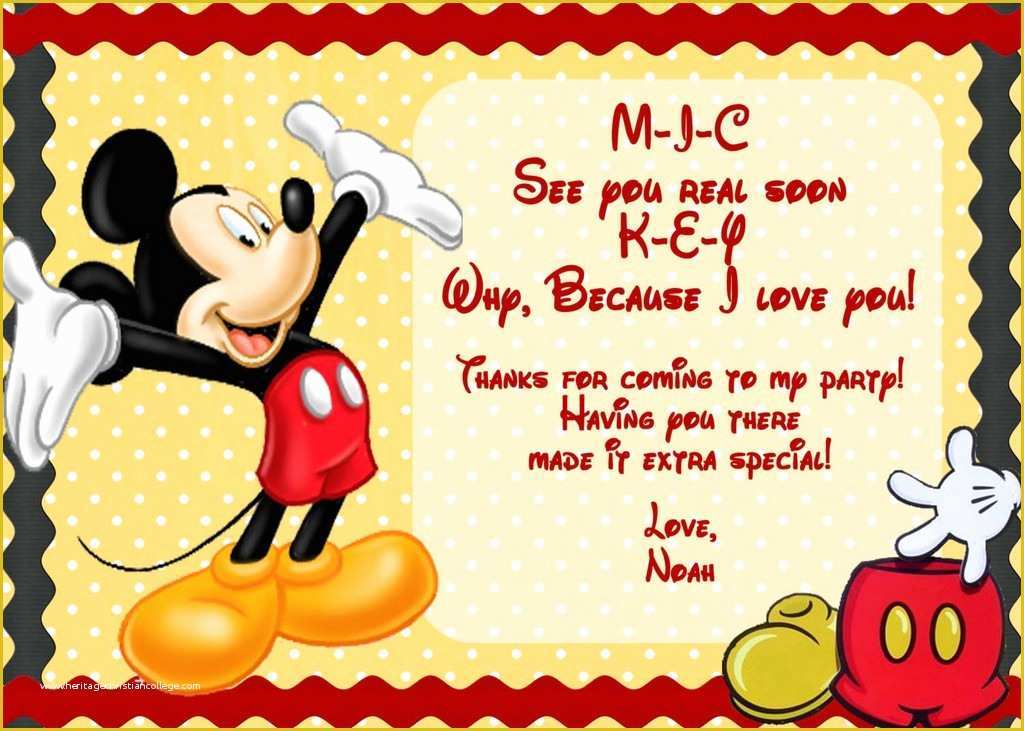 Mickey Mouse Invitation Template Free Download Of Mickey Mouse Invitation Template Free