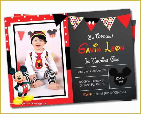 Mickey Mouse Invitation Template Free Download Of Mickey Mouse Invitation Templates – 26 Free Psd Vector