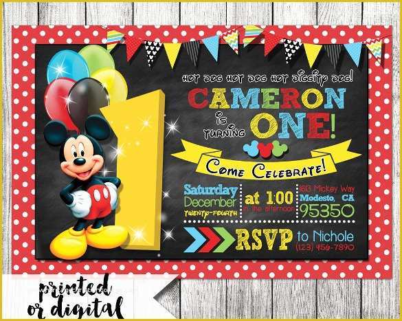 Mickey Mouse Invitation Template Free Download Of Sample Mickey Mouse Invitation Template 13 Download