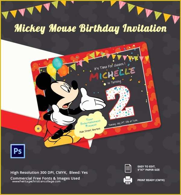 Mickey Mouse Invitation Template Free Download Of Sample Mickey Mouse Invitation Template 13 Download