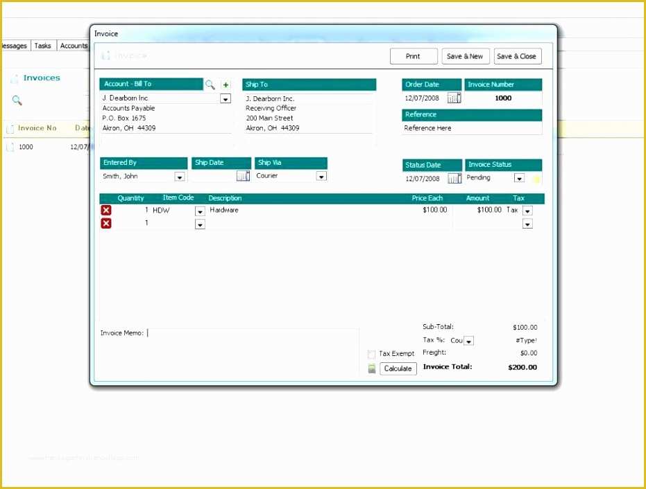 Microsoft Access Invoice Database Template