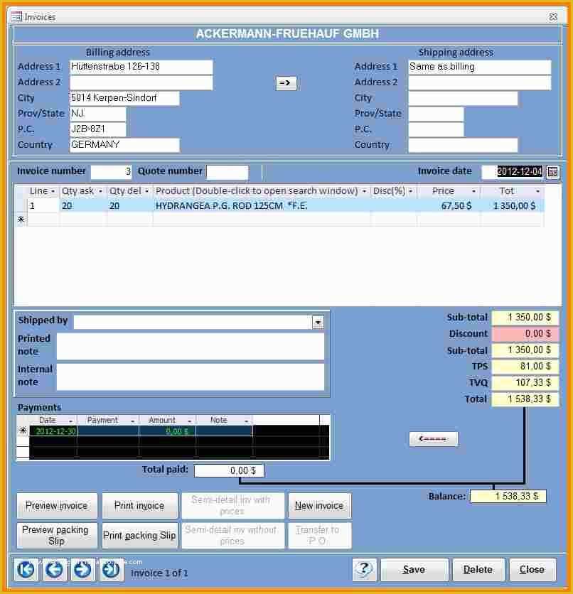 Microsoft Access Invoice Database Template Free Of 10 Microsoft Access Billing Template