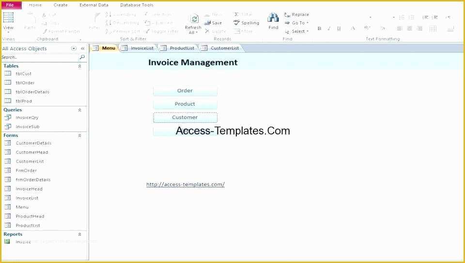 Microsoft Access Invoice Database Template