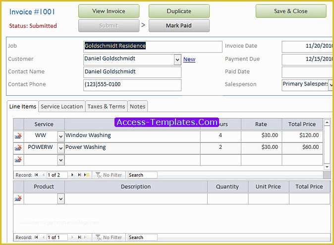 Microsoft Access Invoice Database Template Free Of Access Templates Of Invoicing software for Small Business