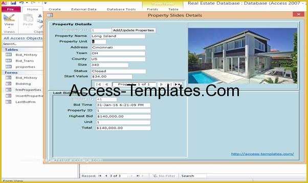 Microsoft Access Invoice Database Template Free Of Microsoft Access Property Real Estate Management Templates