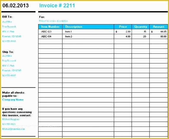 Microsoft Excel Invoice Template Free Of 9 Microsoft Excel Invoice Template Free Download
