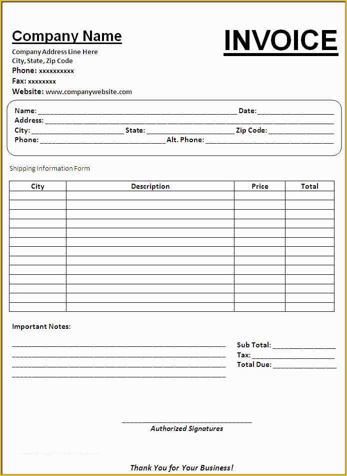 Microsoft Excel Invoice Template Free Of Download Invoice Template for Word