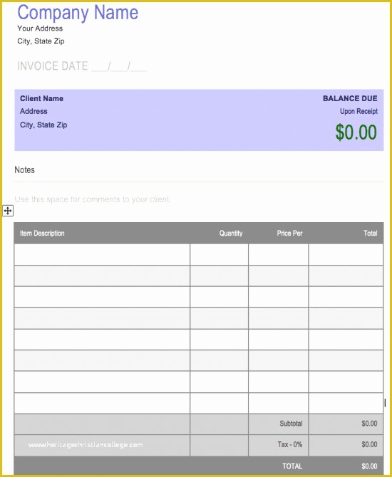 Microsoft Excel Invoice Template Free Of Free Blank Invoice Templates In Microsoft Word Cx