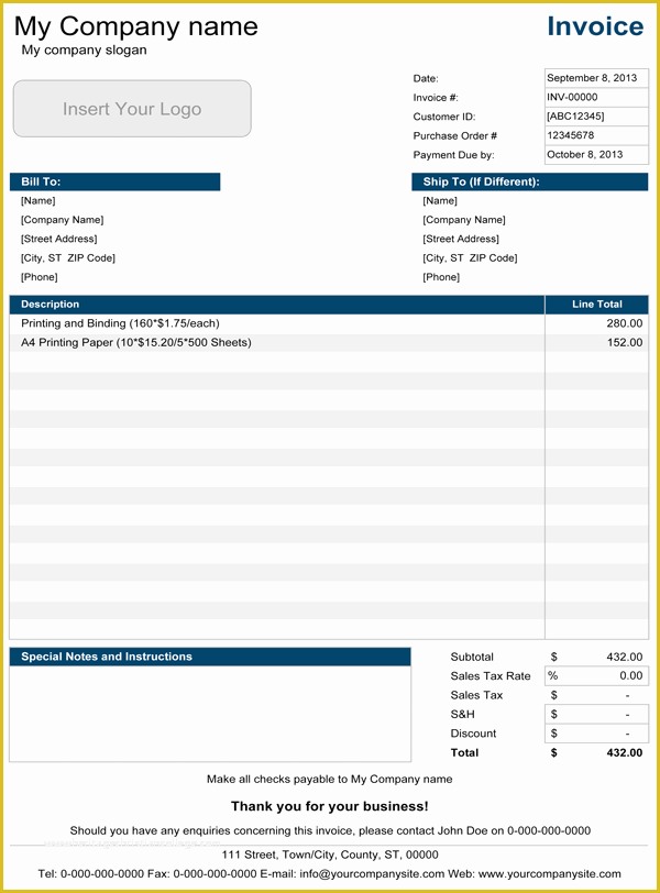 Microsoft Excel Invoice Template Free Of Simple Invoice Template for Excel