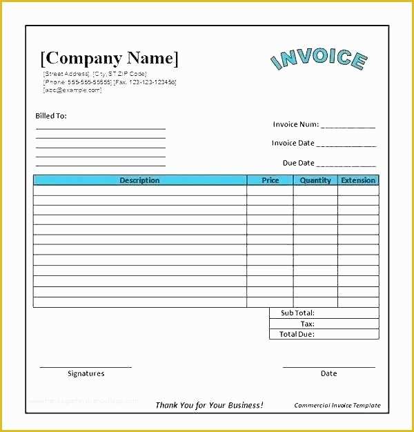 Microsoft Invoice Template Free Download Of Invoice Template Excel Blank Invoice Templates In Ms Excel