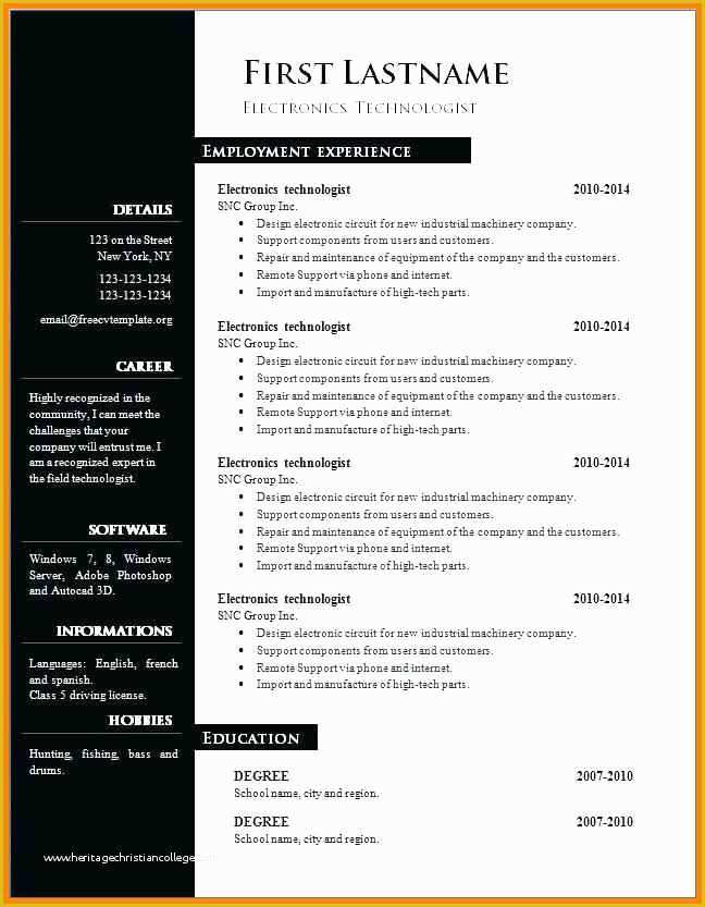 Microsoft Office 2007 Resume Templates Free Download Of 13 Cv Template Word 2007 Free