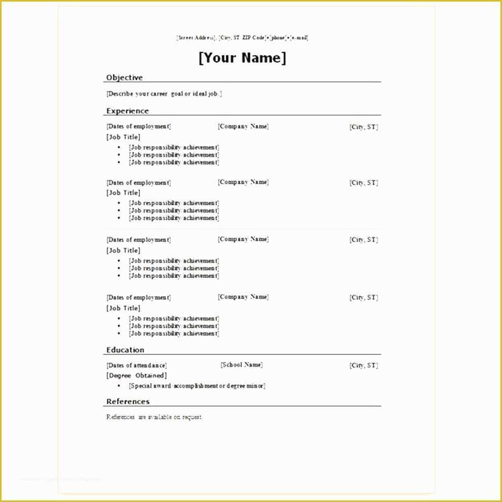 Microsoft Office 2007 Resume Templates Free Download Of Free Download Resume Templates for Microsoft Word 2007