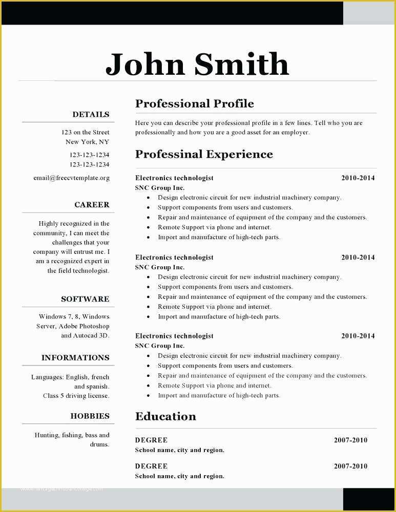 Microsoft Office 2007 Resume Templates Free Download Of Microsoft Fice Resume Templates 2007