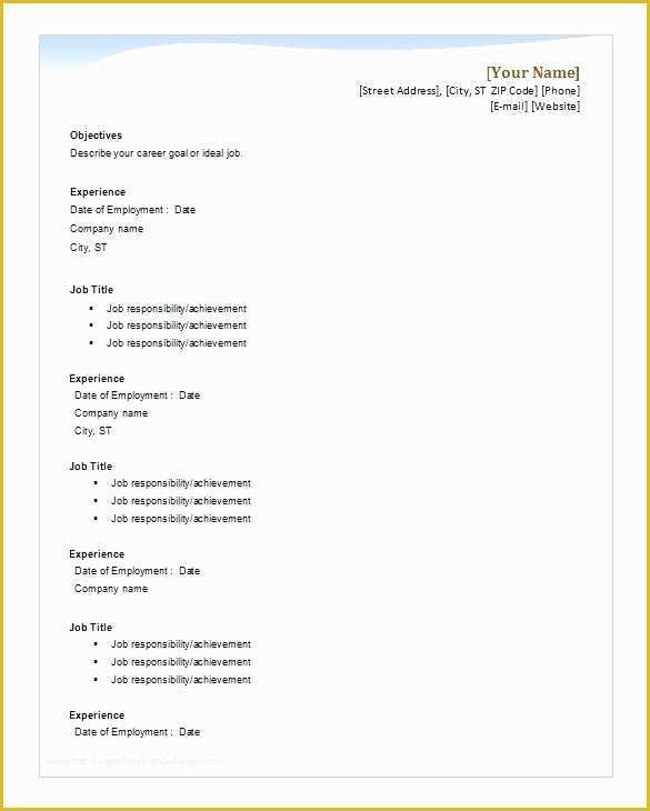 48 Microsoft Office 2007 Resume Templates Free Download