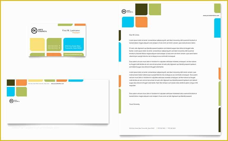 Microsoft Office Business Card Templates Free Of Arts Council & Education Business Card & Letterhead