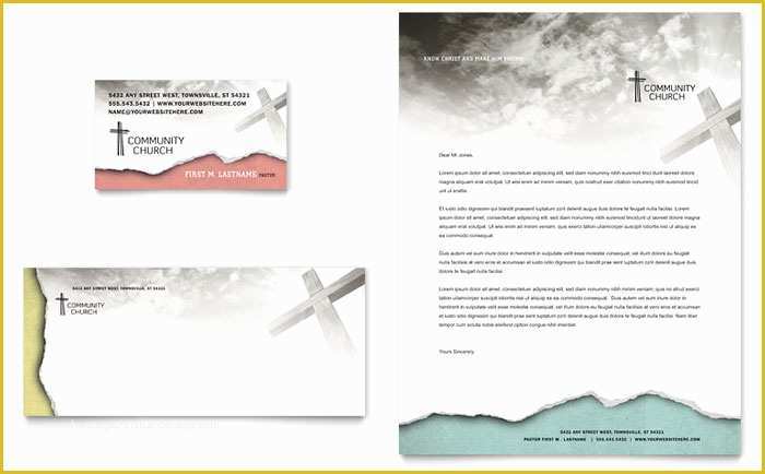 Microsoft Office Business Card Templates Free Of Bible Church Business Card & Letterhead Template Design