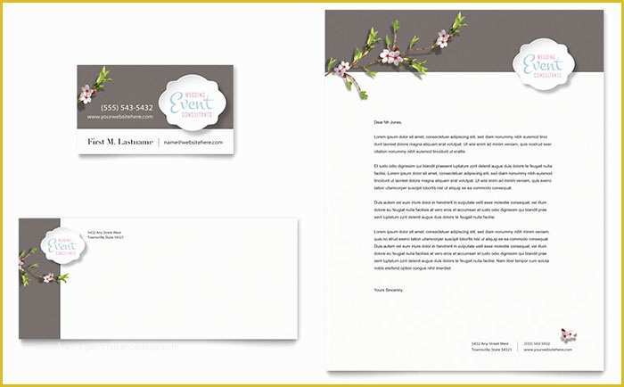 Microsoft Office Business Card Templates Free Of Wedding Planner Business Card & Letterhead Template Word