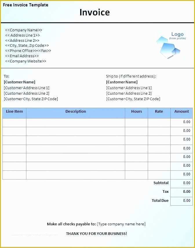 Microsoft Office Free Invoice Template Of Microsoft Free Invoice Template – thedailyrover