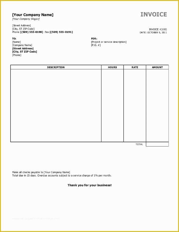 Microsoft Office Free Invoice Template Of Microsoft Word Invoice Template