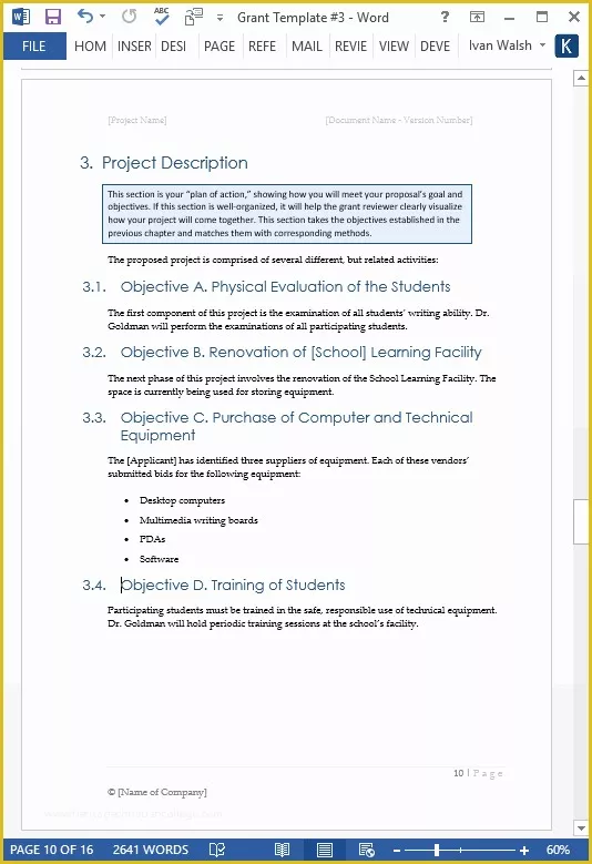 Microsoft Office Proposal Templates Free Of Grant Proposal Template Ms Fice