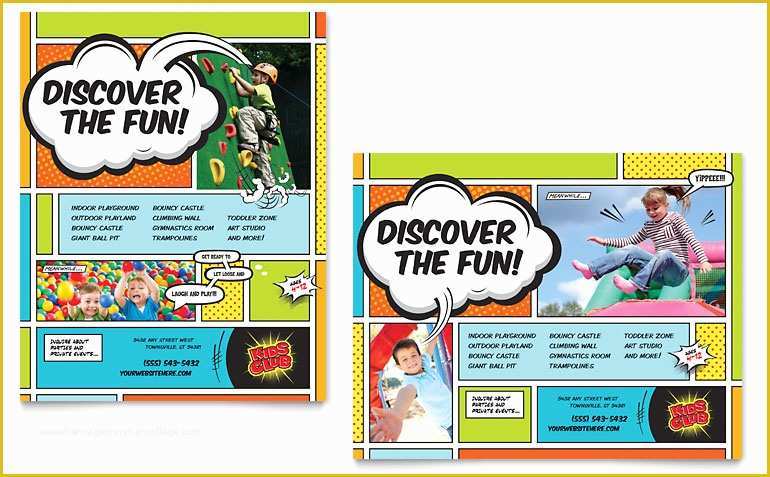 Microsoft Poster Template Free Download Of Kids Club Poster Template Word &amp; Publisher