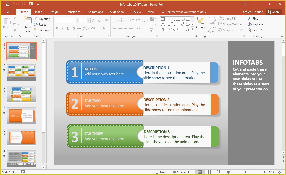 Microsoft Powerpoint Infographic Templates Free Of Create Animated Infographics with Info Tabs Powerpoint