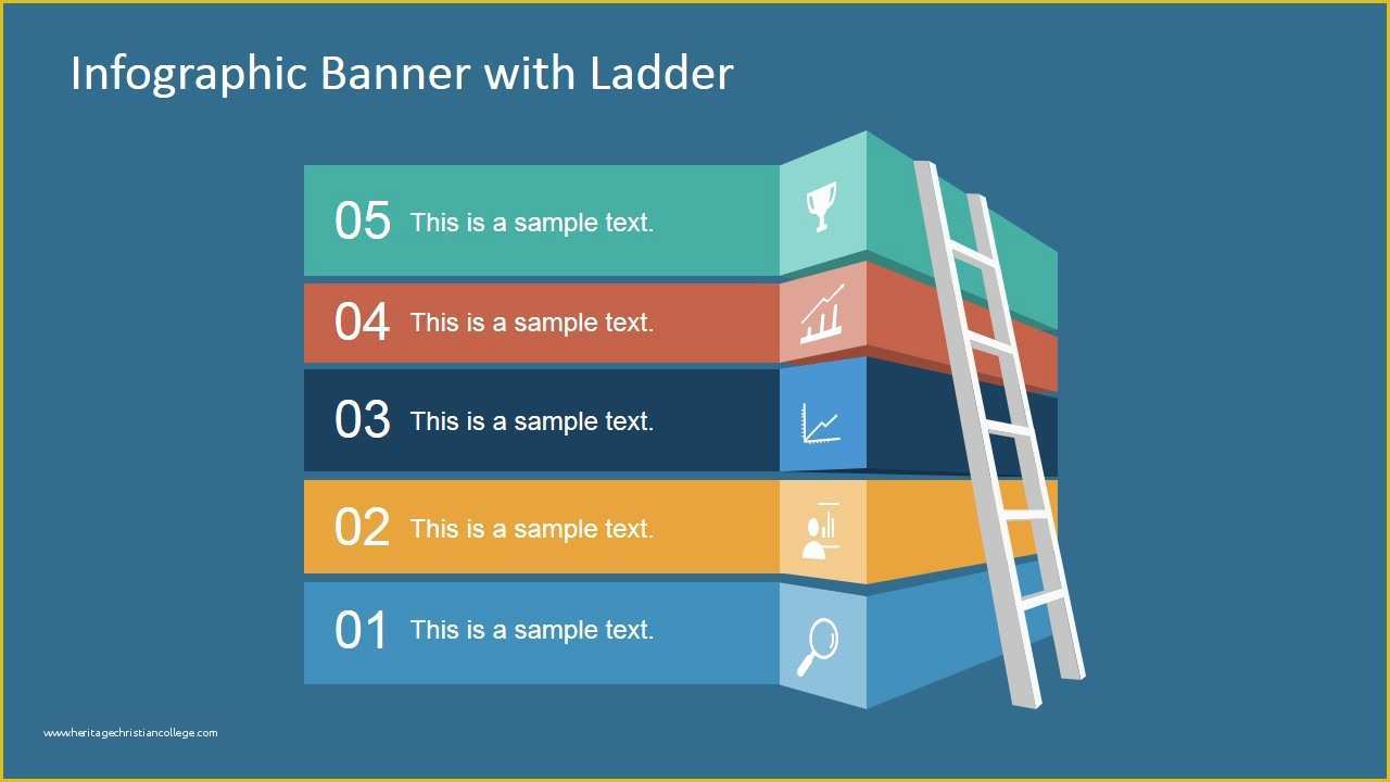 Microsoft Powerpoint Infographic Templates Free Of Infographic Banner Template with Ladder for Powerpoint