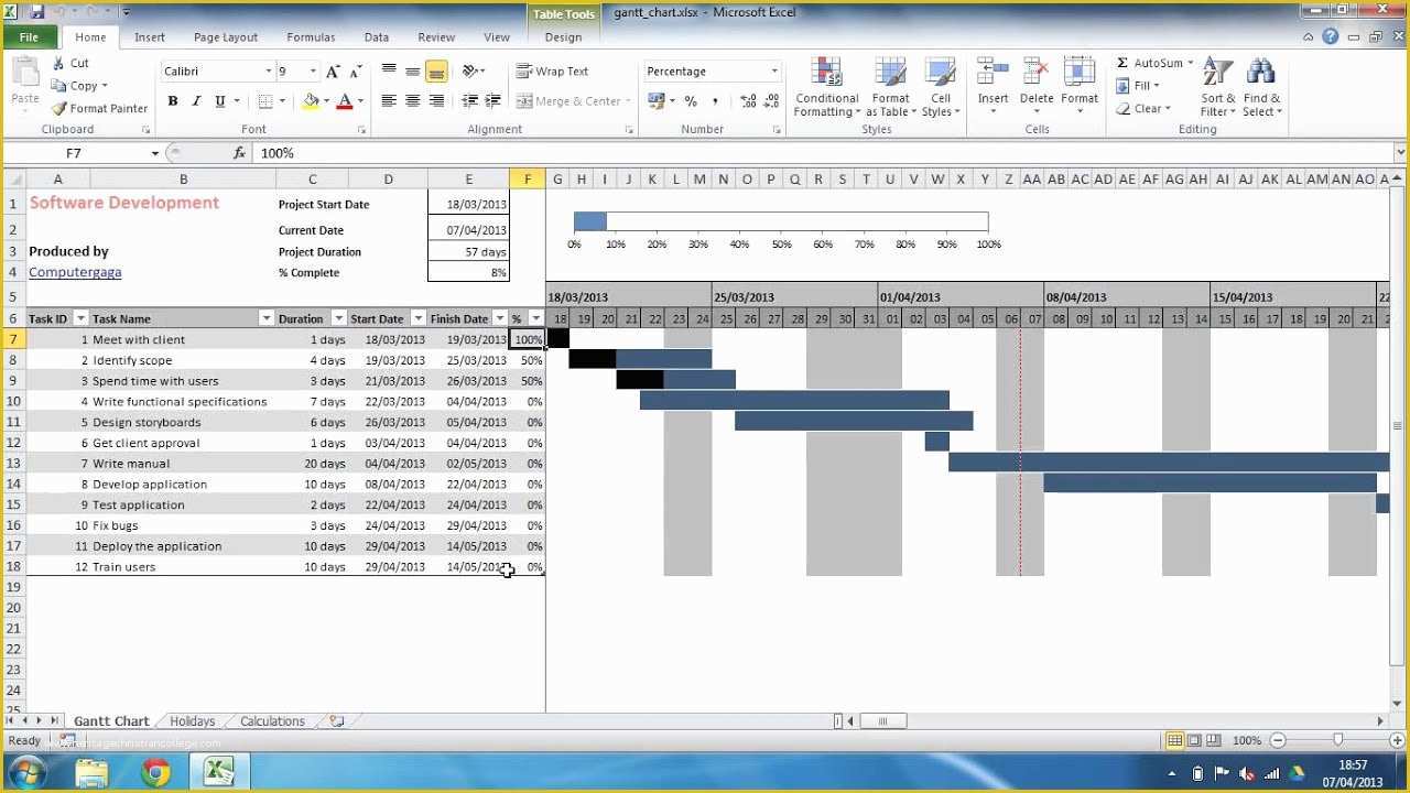 Microsoft Project 2010 Templates Free Download Of Excel Gantt Chart Template