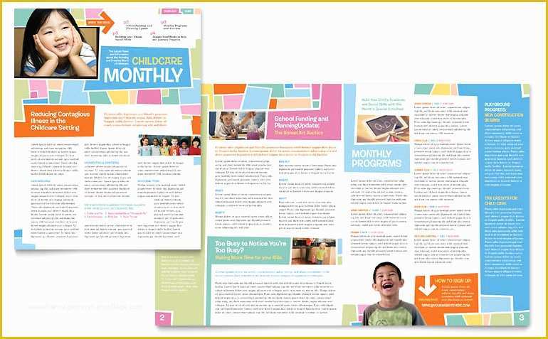 Microsoft Publisher Templates Free Download Of Preschool Kids & Day Care Newsletter Template Word