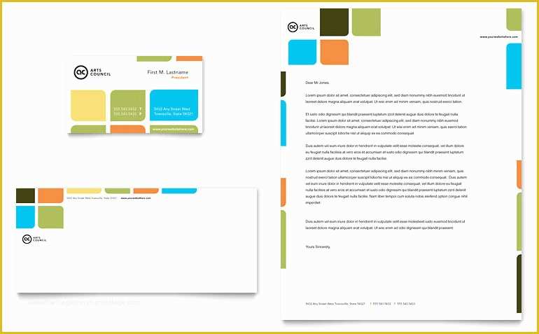 Microsoft Word Business Card Template Free Of Arts Council & Education Business Card & Letterhead