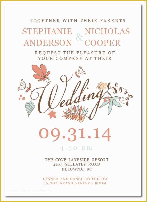 Microsoft Word Invitation Templates Free Of Diy Printable Ms Word Wedding Invitation Template W063