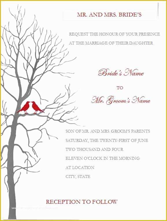 Microsoft Word Invitation Templates Free Of Free Wedding Invitation Templates for Microsoft Word