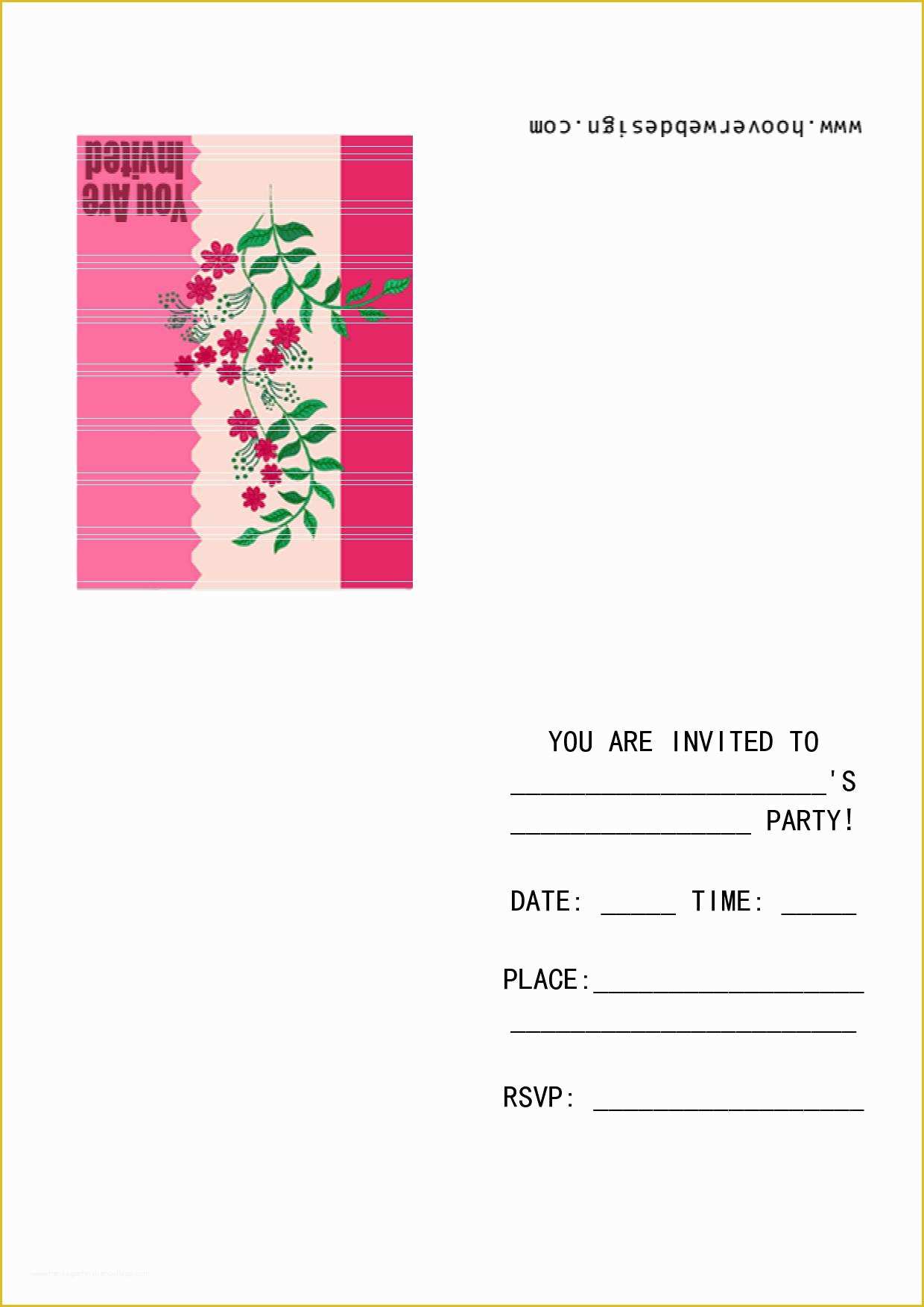 Microsoft Word Invitation Templates Free Of Party Invite Template