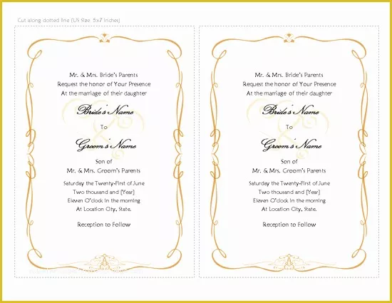 Microsoft Word Invitation Templates Free Of Wedding Invitation Card Template Word