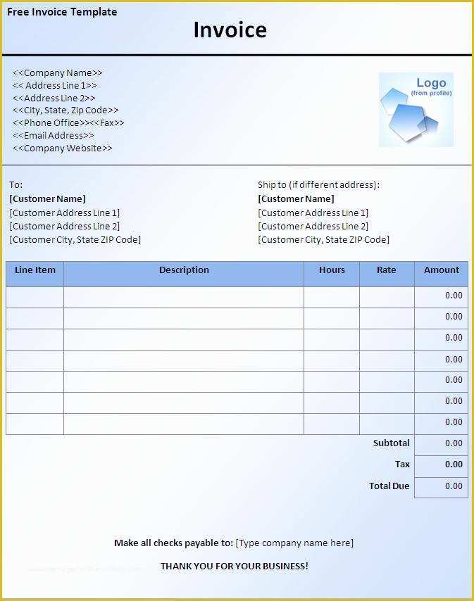 Microsoft Word Invoice Template Free Of 10 Best Of Free Billing Invoice Template Medical
