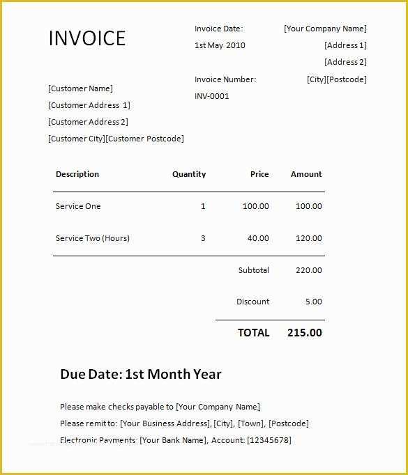 Microsoft Word Invoice Template Free Of 60 Microsoft Invoice Templates Pdf Doc Excel