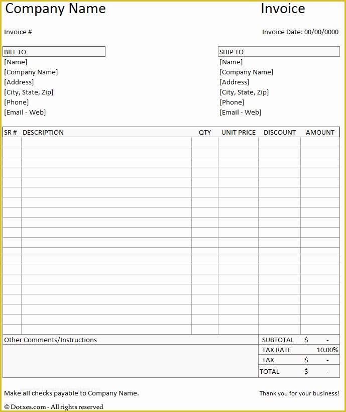 Microsoft Word Invoice Template Free Of Billing Invoice Template Word