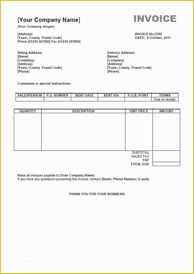 Microsoft Word Invoice Template Free Of Free Invoice Templates for Word Excel Open Fice