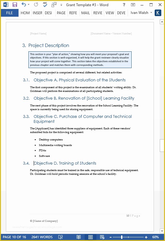 Microsoft Word Proposal Template Free Download Of Grant Proposal Template – Ms Word with Free Cover Letter