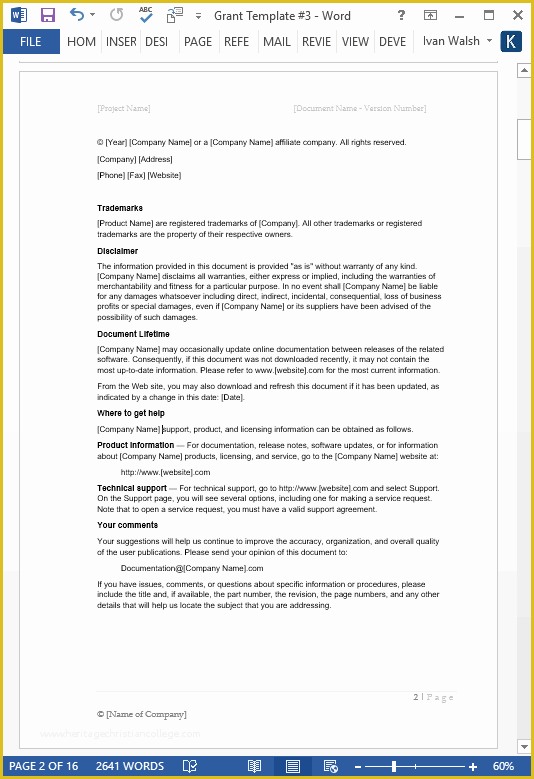 Microsoft Word Proposal Template Free Download Of Grant Proposal Template – Ms Word with Free Cover Letter