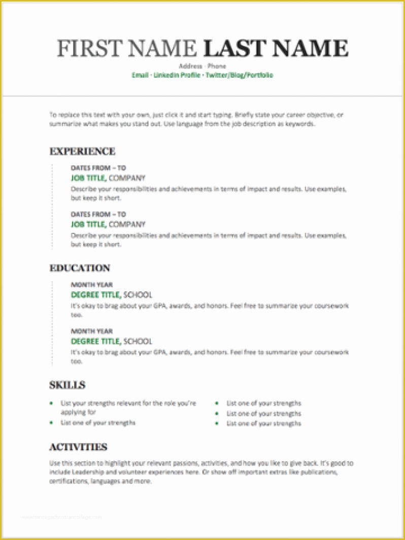 Microsoft Word Resume Templates 2011 Free Of 11 Free Resume Templates You Can Customize In Microsoft