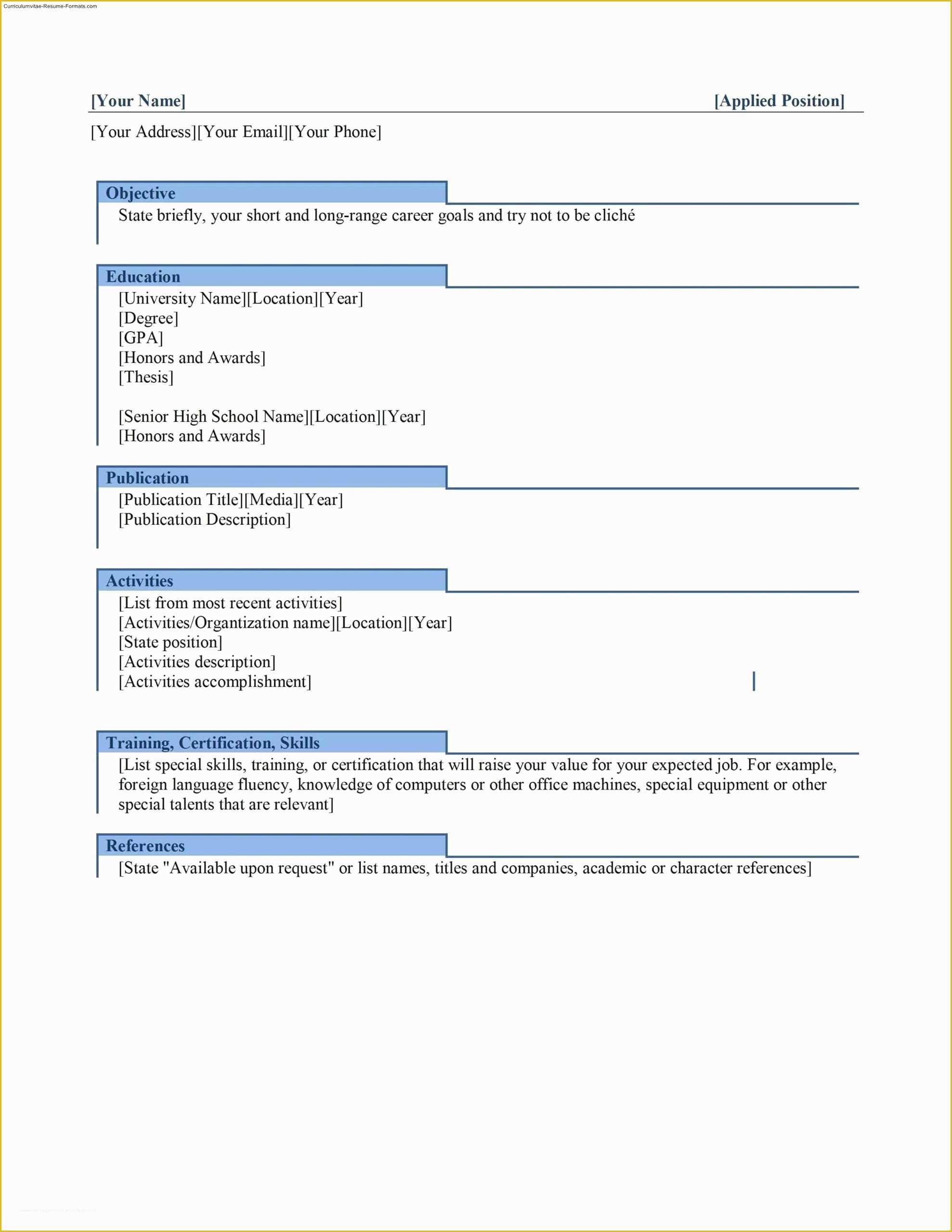 Microsoft Works Free Resume Templates Of Microsoft Works Resume Templates Free Download Free