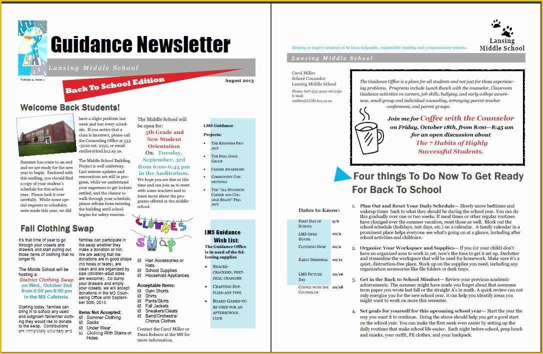 Middle School Newsletter Templates Free Of Schedules are Printed so now What the Middle School