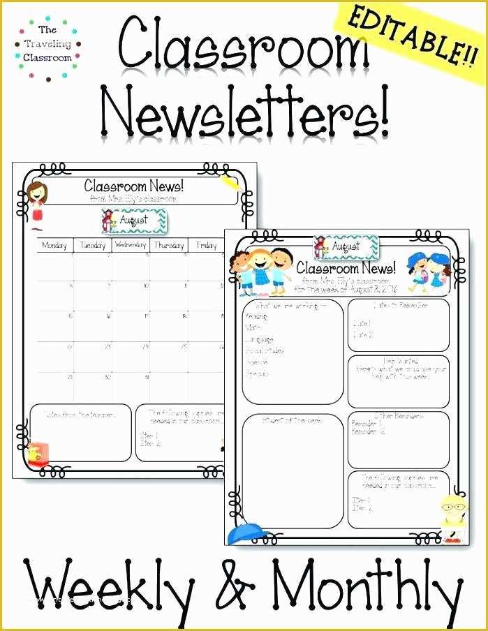 Middle School Newsletter Templates Free Of Weekly School Newsletter Template