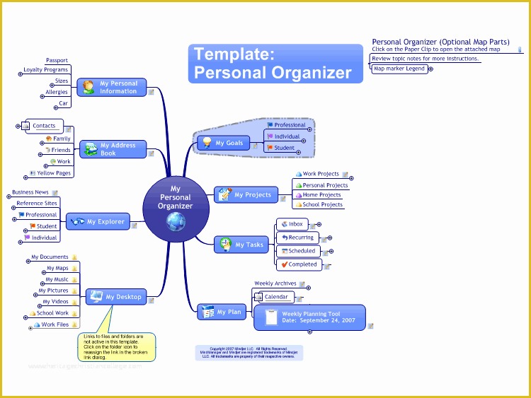 Mind Map Template Free Download Of Mindmanager Personal organiser Template Mind Map