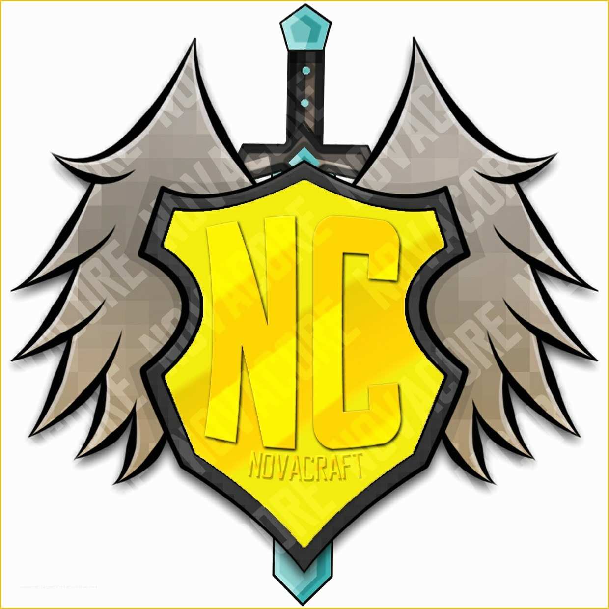 Minecraft Server Logo Template Free Of Minecraft Server Logo Gold Plated with Sword and Wings