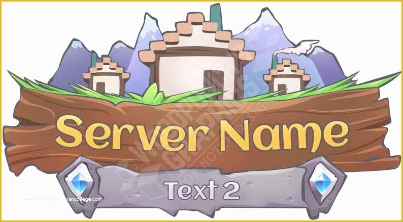 Minecraft Server Logo Template Free Of Minecraft towny Server Logo "mountain Village